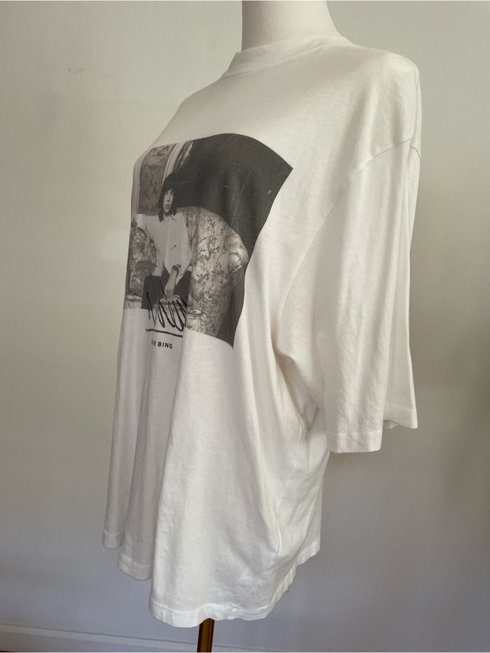 Anine Bing Mick Jagger Photo-Print Graphic White Oversized Tee Medium - Picture 7 of 12